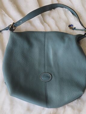 Dooney & Bourke Teal Pebbled Leather Hobo Shoulder Bag